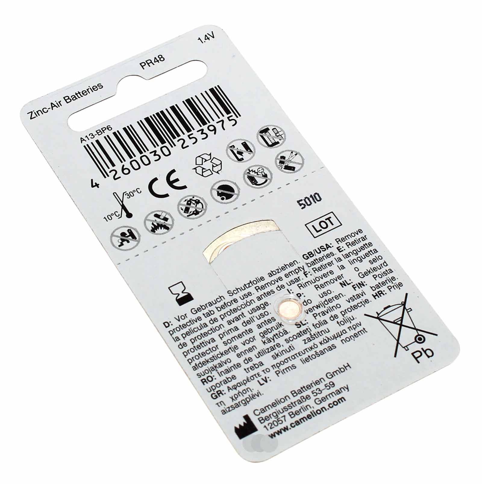 Thumbnail - Hörgerätebatterie ZincAir A13 Camelion 6 St Batterien