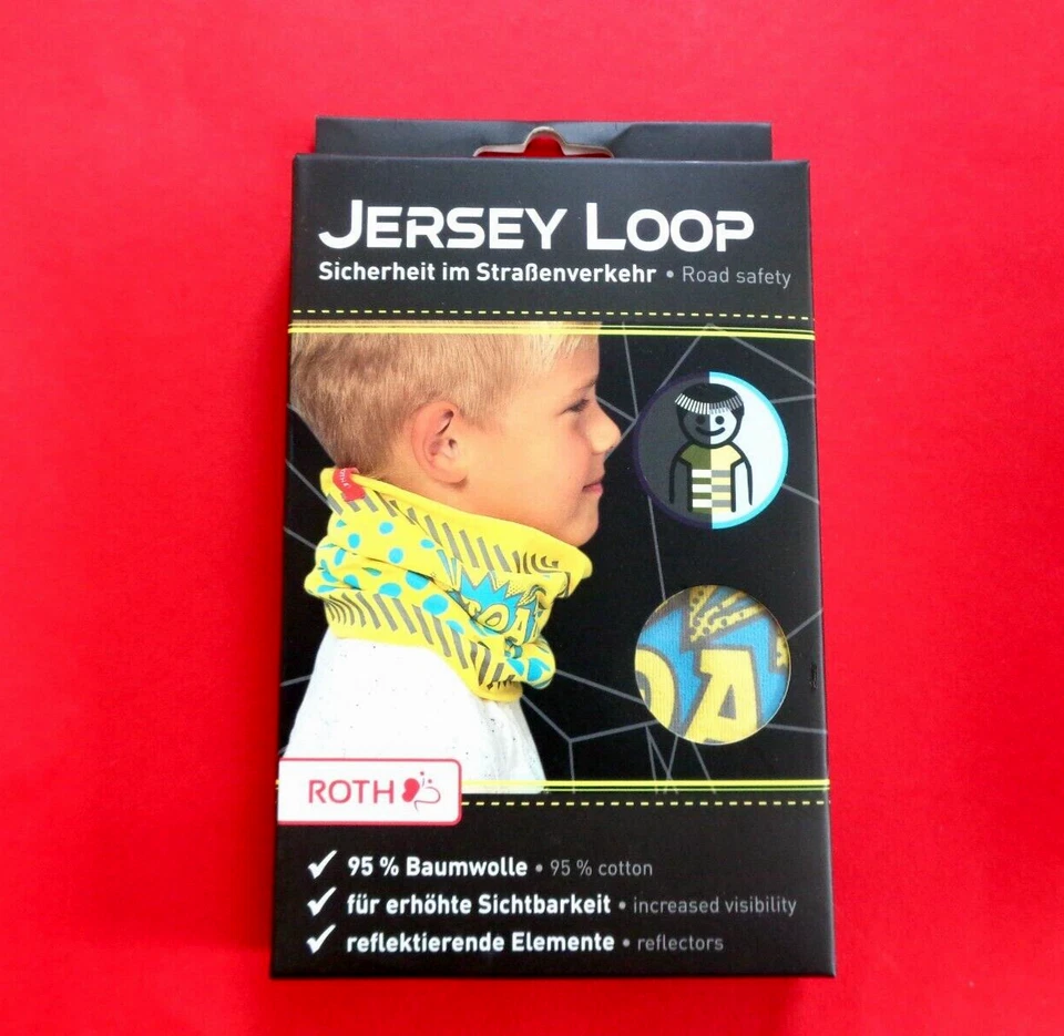 ROTH Kinder-Jersey-Schlauchschal ReflActions "Roar", gelb reflektierende Flächen