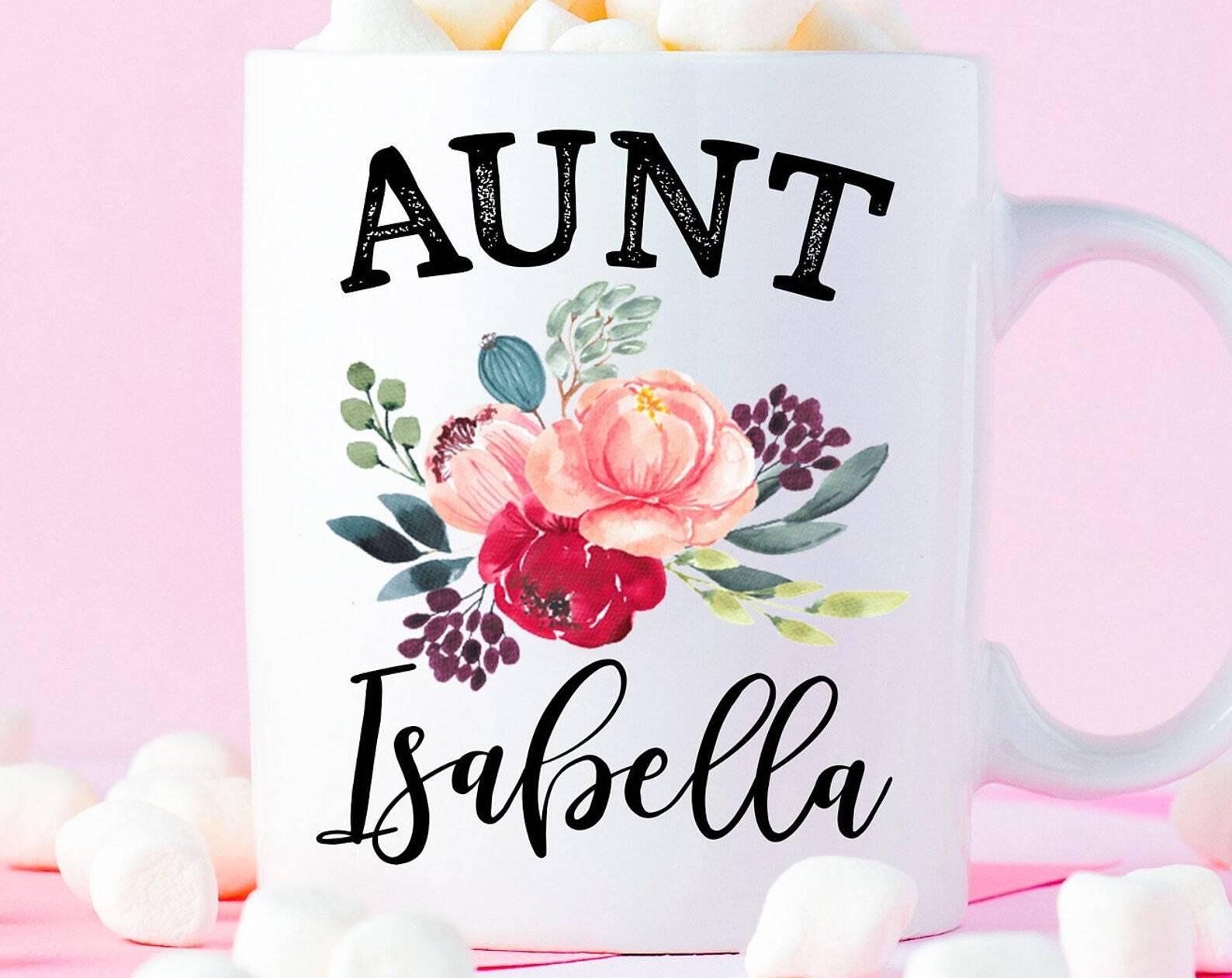 Custom Aunt Mug Personalized Aunt Gift Gifts For Aunt Aunt To Be Mug Pregnancy