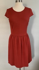 Madewell Size M Red Knit A-Line Sleeveless Dress With Pockets