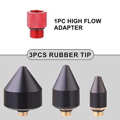 Rubber Tip Set for Air Blow Gun,4pc Air Compresor Gun Nozzle w/High