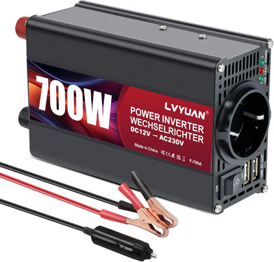 LVYUAN Wechselrichter DC 12V Auf 230V AC Spannungswandler Auto Konverter Mit Dua