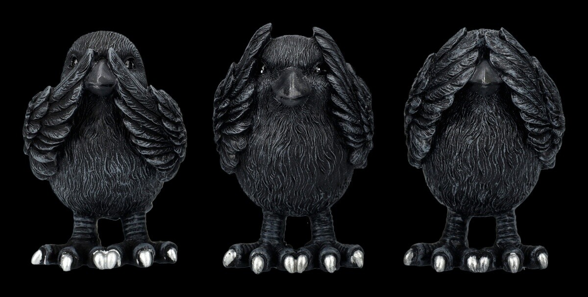 Raven Figures - Nothing Evil - Animal Decoration Decorative Figure Black Fantasy