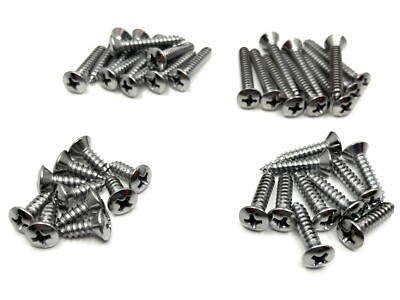 40 pcs #8 with #8 phillips oval head chrome automotive trim screws fits Dodge