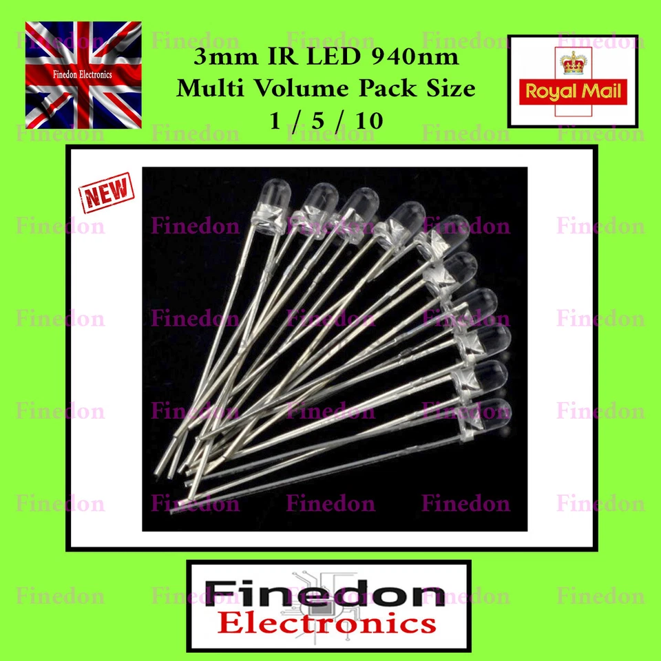 KINGBRIGHT 3mm 940nm Infrared Emitter Diode DC 1.2V LED IR UK Seller