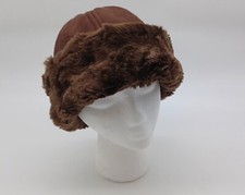 Vintage Liz Claiborne Dark Brown Faux Fur Hat. 51.5 " Circumference. D2011