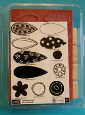 Stampin Up PICK A PETAL Rubber Stamp Set Flowers Leaves