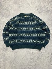 Vintage Wool Knit Grandpa Sweater Acrylic Multicolor Patterned Made In Italy 90s