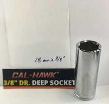 Cal- Hawk Deep Socket  18 mm x 3/8" Dr   6Pt  Free USA Ship
