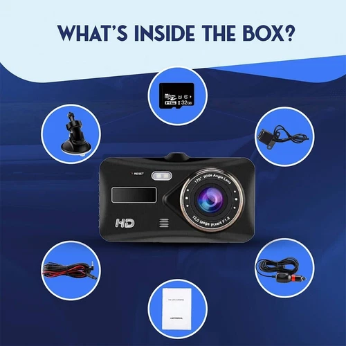 4" Dash Cam Pro Car Camera Recorder Dual Front and Rear HD 1080P Night Vision UK - Picture 6 of 8