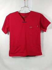Blusa Médica Para Mujer Iguana Med Roja Manga Corta Tres Bolsillos Talla Pequeña