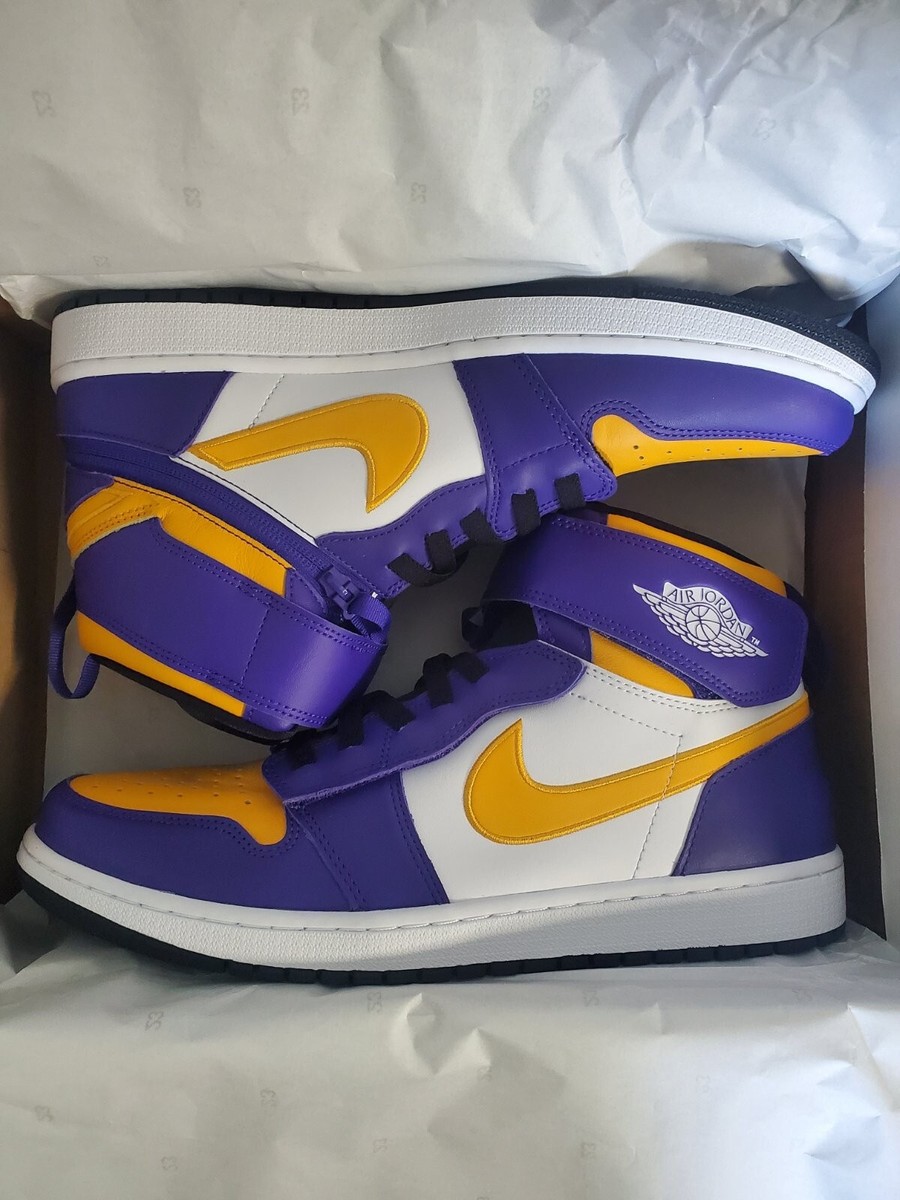 Size 10 - Air Jordan 1 FlyEase High Lakers for sale online | eBay