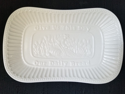Sienna by Godinger ''Give Us This Day Our Daily Bread'' Ceramic Dish 10.5 x 6.5