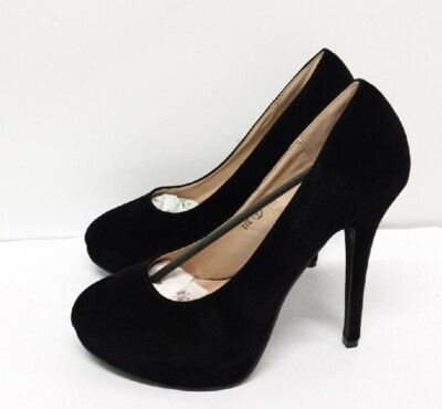 Core Collection Damen Eve schwarze Suedette Absätze GRÖSSE UK 7/EU 40 | REF BRS#