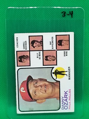  1973 Topps Set Break #486 PHILLIES DANNY OZARK RC  VG - VG-EX