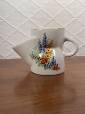 Vintage Shaving Scuttle Flower Garden Porcelain