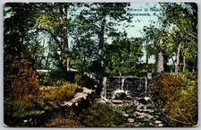 1908 Waterfall Oakhurst Entrance Mamaroneck NY ANTIQUE Postcard 8035