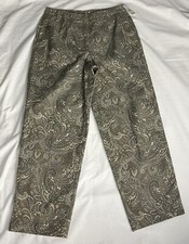 Talbots Petites Brown Paisley Stretch Chino Pants Size 10P New