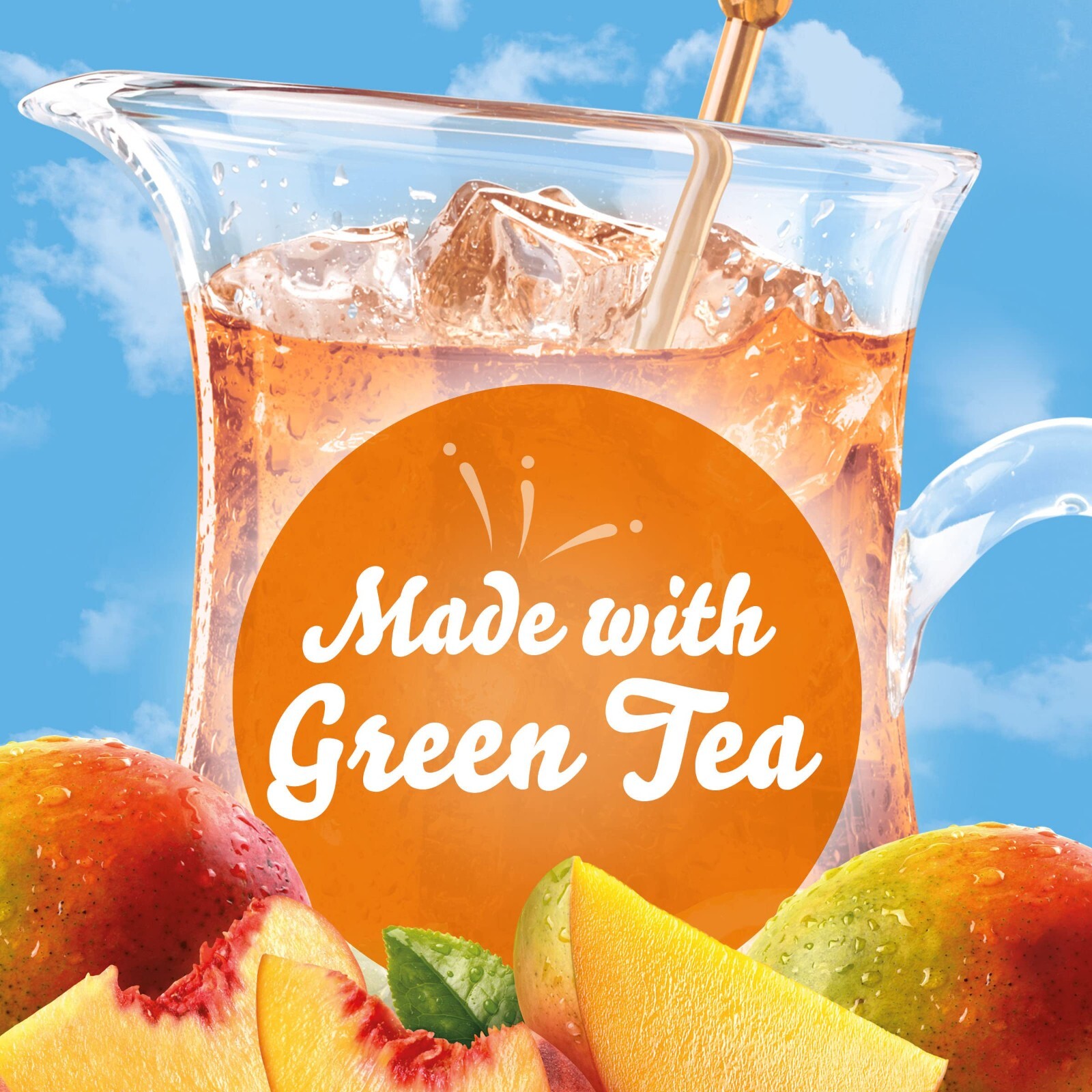 12 Pack-Crystal Light Sugar-Free Peach Mango Green Tea Naturally Flavored Drink