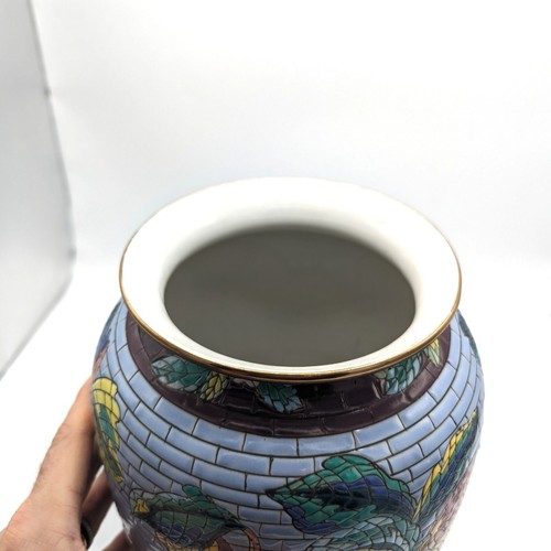 Mid Century Italian Mosaic Porcelain Pottery Vase Urn HUGE 12x8" Mediterranean - 第 5/9 張圖片