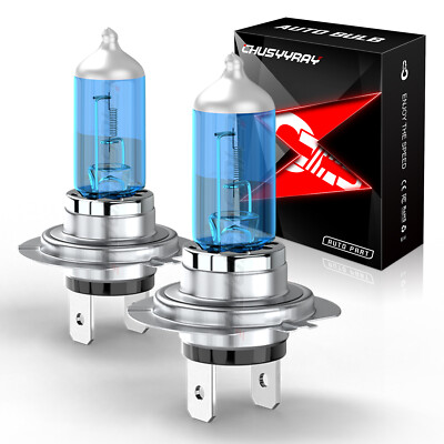 Halogen H7 55W 5000K White Two Bulbs Head Light High Beam Replace Lamp  Fit