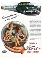 1946 FORD Genuine Vintage Print Ad Automobile Car Ford Motor Company