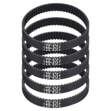 140mm GT-2 Timing Belt, 5pcs 6mm Width 2mm Pitch 3D Printing Closed Loop, Black