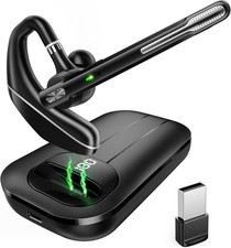 Bluetooth Headset V5.3, Wireless Earpiece with 1000Mah Charging Case, 96H Talkti