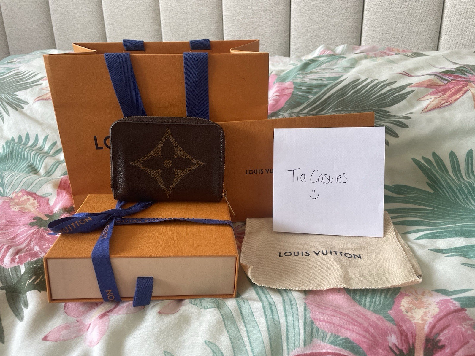 Louis Vuitton Giant Monogram Print Small Zippy Coin Purse Card Holder