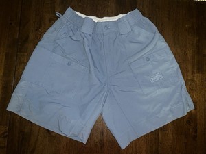 AFTCO Men’s Blue Fishing Cargo Shorts Size 30 Waist 30 Pockets Nylon Regular