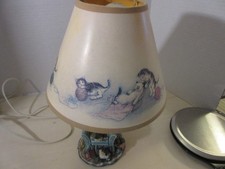 Resin Cat Lamp w/Shade- Chair w/Kitties playing on chair  shade