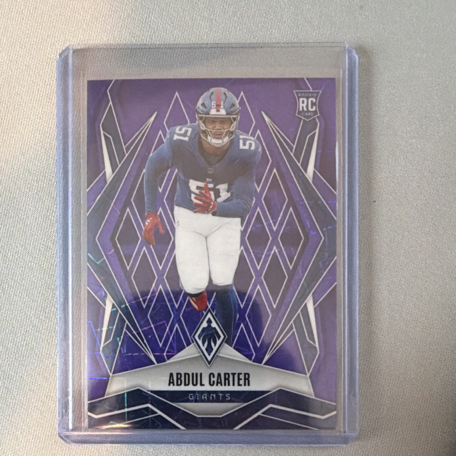 2025 Panini Phoenix Abdul Carter Purple Lazer RC 91/99 #177 New York Giants