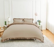 Reversible Duvet Cover Set with Pillowcase Quilt Grey Bedding Single Double King