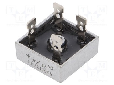 Brückengleichrichter: einphasig; Urmax: 50V; If: 15A; Ifsm: 300A