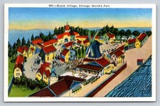 Dutch Village Chicago World's Fair 1933 Century of Progress Linen Postcard