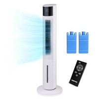 GEEPAS 42 Inch Oscillating Tower Fan Ice Cooling Fan Remote 12Hr Timer, White