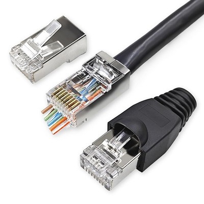 XANHAM 50 Pack Cat 6 Pass Through Shielded RJ45 Connector with Standard