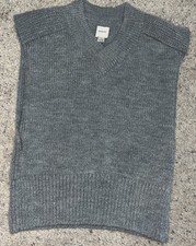 Anthropologie MAEVE Sweater Vest Gray Size Large Acrylic, Medium Weight/Timeless