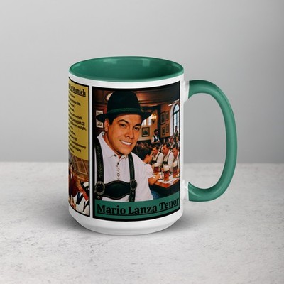 Mario Lanza Tenor Hofbrauhaus Munich Germany Premium Coffee Mug 15oz Dark Green