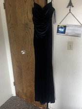 Black Velvet Maxi Dress Ruched Strappy Sleeveless Sweetheart Neck Formal