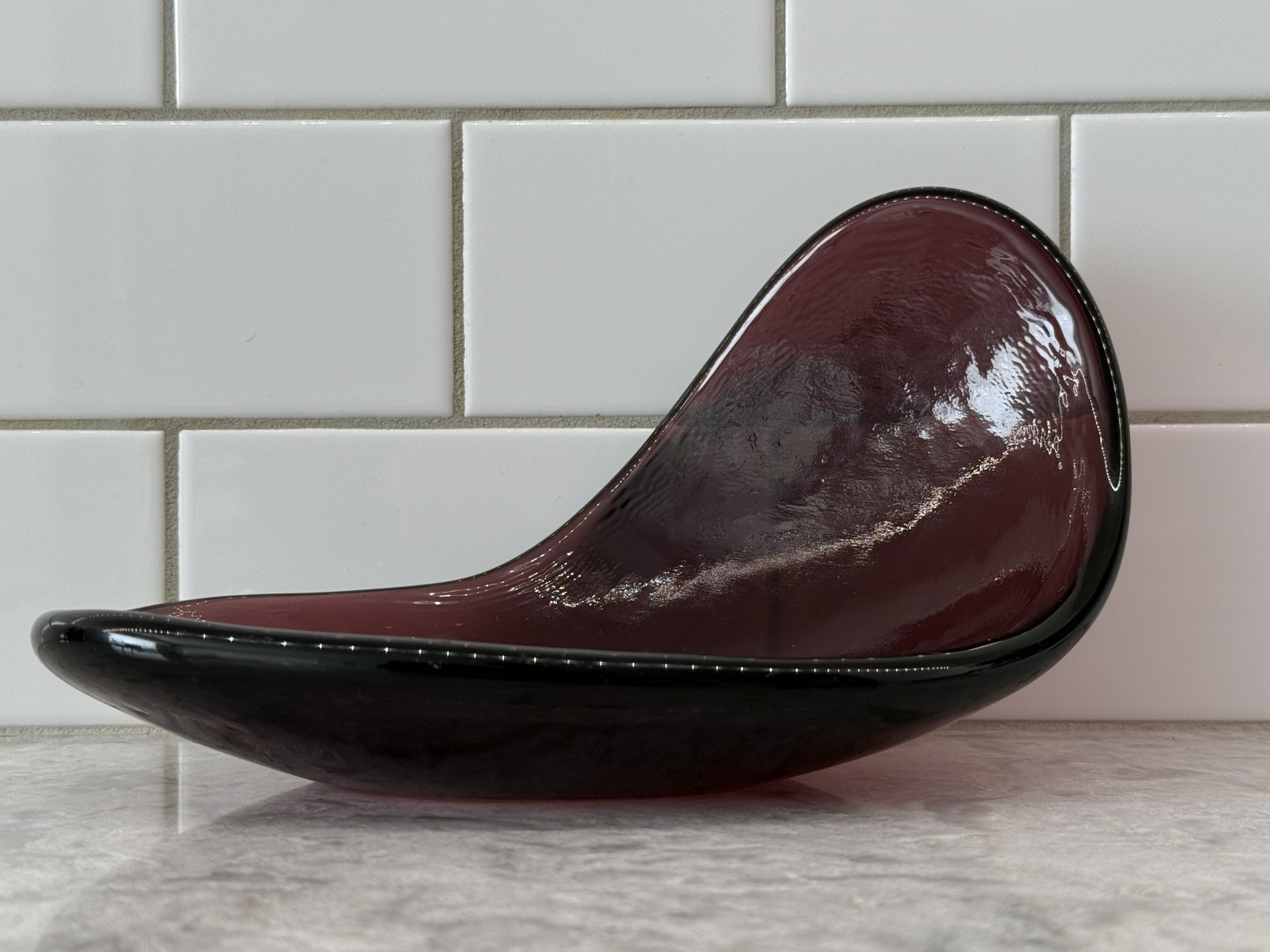 Vintage 1950's Blenko #537 Freeform Dish Amethyst, Winslow Anderson Design