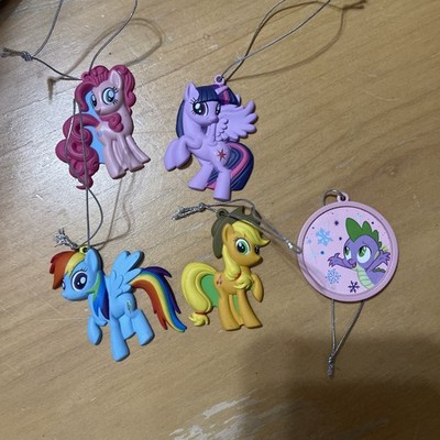 Set of  5 2016 My Little Pony Christmas Ornaments  Spike  The Dragon  Plastic