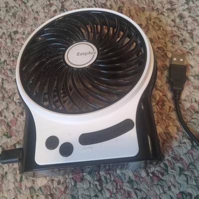 EasyAcc USB Desk Fan 3 Speed Portable Battery Powered - Rechargable Battery Bad
