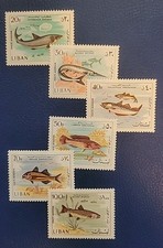 Lebanon 1968 Sc# C534-C539 MNH  Basking Shark Needle Fish Pollack Cuckoo (B333)