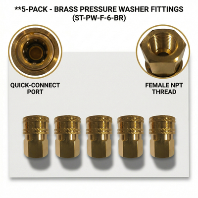 #ad 5 Pack 3 8quot; Female Brass Pressure Washer Quick Connects 5000 PSI $27.79