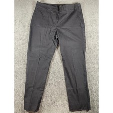 Talbots Classic Side Zip Black Straight Leg Ankle Pants Womens 14 Office Wear