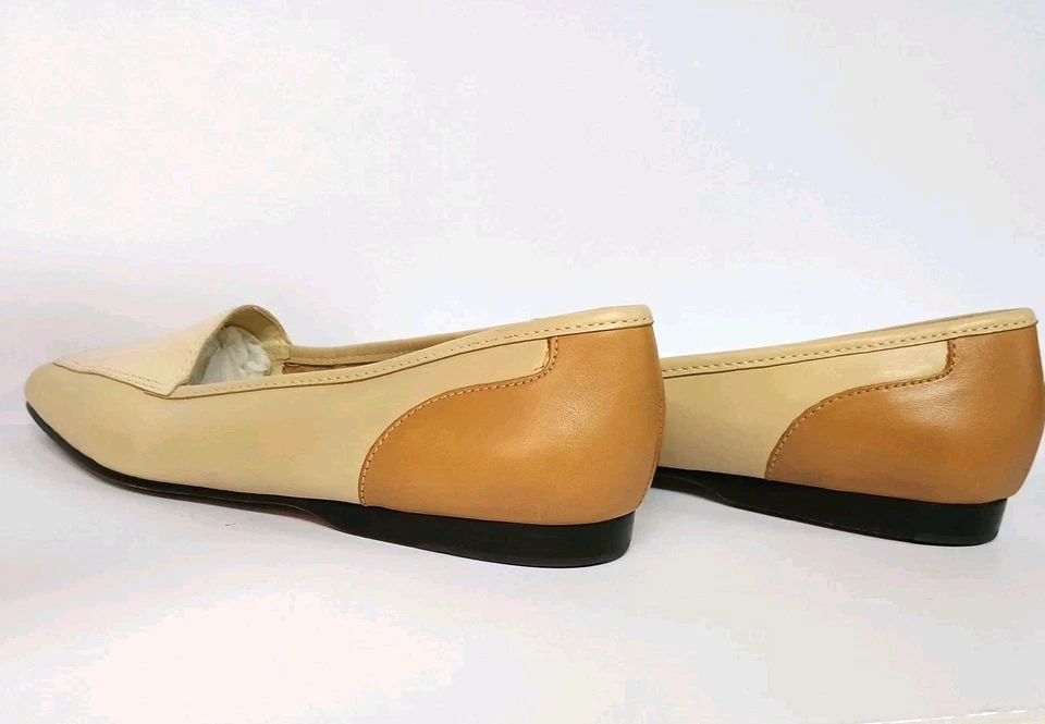 Enzo Angiolini Liberty Cuero Plano Puntera Cuadrada Crema/Bronceado/Beige Brasil TALLA 8.5N Foto 2 de 4