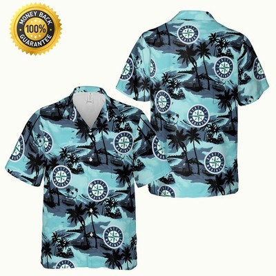 * Best Price * Mariners Summer Beach Aloha Baseball Hawaiian Shirt 2025