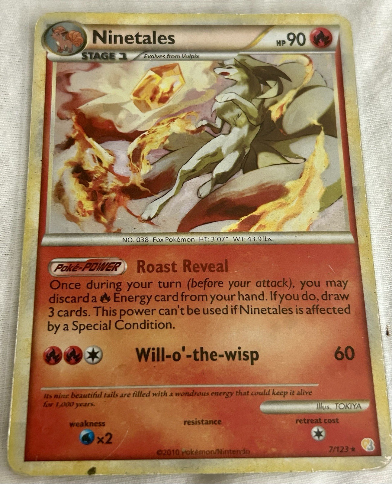 Pokémon Ninetails 7/123 Holo Rare HeartGold & SoulSilver MP