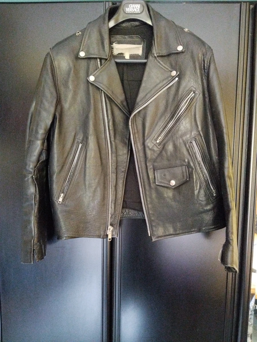 Veste En Cuir Vintage Motard - Taille S (Petit) - Style Années 80 - Occasion Très Bon État